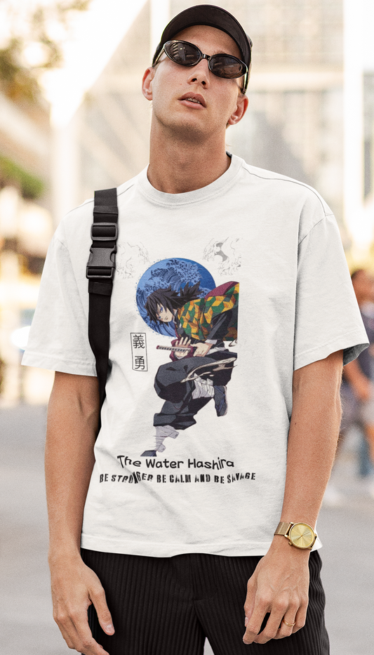 “The Water Hashira” Unisex Oversized Tee | Demon Slayer Edition