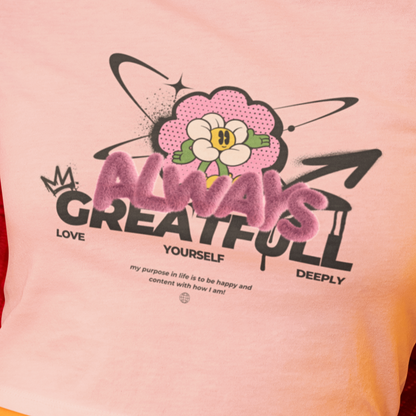 ✨ “Always Grateful” Women’s Crop Top | Minimal Positive Vibes Edition