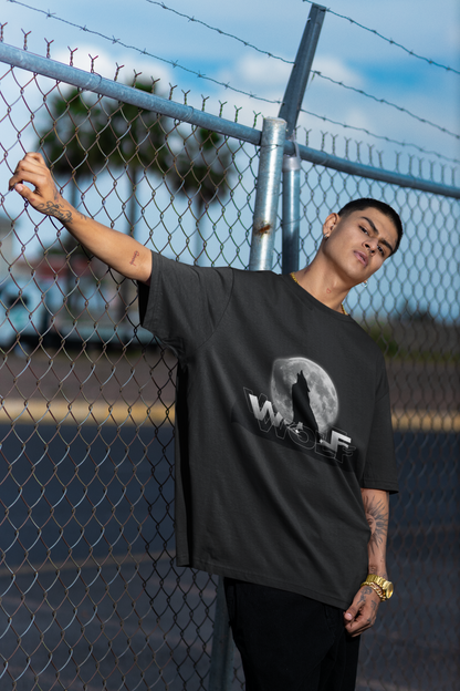 “Lone Wolf” Unisex Oversized Terry Tee | Wild Spirit Edition