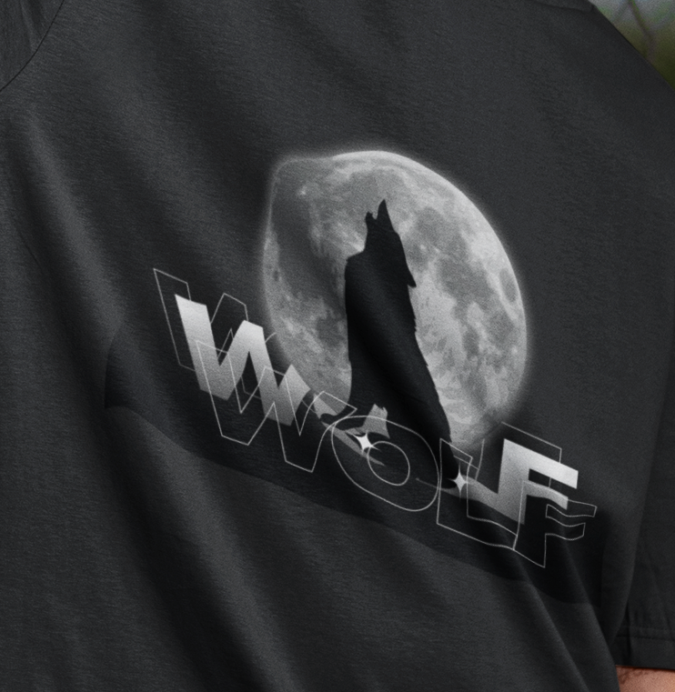 “Lone Wolf” Unisex Oversized Terry Tee | Wild Spirit Edition